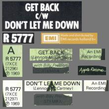 1977 HOL The Beatles The Singles Collection 1962-1970 - ECI - R 5777 - Get Back ⁄ Don't Let Me Down - Beatles Holland - pic 1