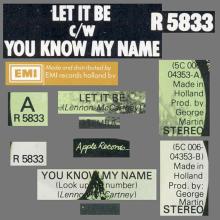 1977 HOL The Beatles The Singles Collection 1962-1970 - ECI - R 5833 - Let It Be ⁄ You Know My Name (Look Up The Number) - pic 1