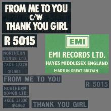 1977 UK The Beatles The Singles Collection 1962-1970 - R 5015 - From Me To You ⁄ Thank You Girl - World Records  - pic 3