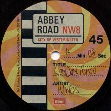 1978 09 09 - WINGS - LONDON TOWN - ABBEY ROAD EMI - 7" ONE SIDED - ACETATE - pic 1