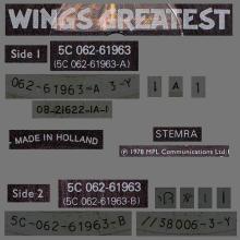 1978 12 01 PAUL McCARTNEY - WINGS GREATEST - 5C 062-61963 - HOLLAND - A-B - pic 1