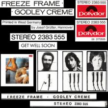 1979 11 30 GODLEY & CREME - FREEZE FRAME - GET WELL SOON - POLYDOR - STEREO 2383 555 - GERMANY - pic 4