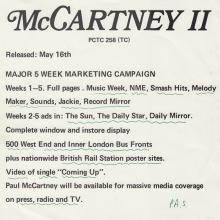 1980 05 16 a Paul McCartney - McCARTNEY II - Press Kit  - pic 6