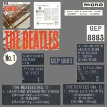 1981 12 07 UK The Beatles E.P.s Collection - GEP 8883 - The Beatles No.1 - A - pic 3