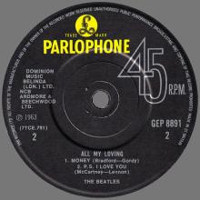1981 12 07 UK The Beatles E.P.s Collection - GEP 8891 - All My Loving - B - pic 4