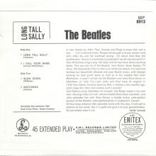 1981 12 07 UK The Beatles E.P.s Collection - GEP 8913 - Long Tall Sally - A - pic 2