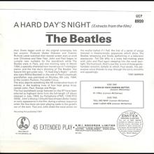 1981 12 07 UK The Beatles E.P.s Collection - GEP 8920 - A Hard Day's Night (extracts from the film) - A - pic 2