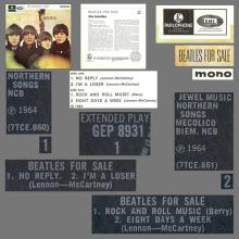 1981 12 07 UK The Beatles E.P.s Collection - GEP 8931 - Beatles For Sale - A  - pic 3