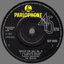 1981 12 07 UK The Beatles E.P.s Collection - GEP 8938 - Beatles For Sale No.2 - B - pic 3