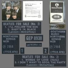 1981 12 07 UK The Beatles E.P.s Collection - GEP 8938 - Beatles For Sale No.2 - A - pic 3