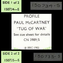 1982 04 26 - PAUL McCARTNEY RADIO SHOW - BBC TRANSCRIPTION PROGRAMME - PROFILE PAUL McCARTNEY TUG OF WAR - 150734-S ⁄ 150735-S - pic 3