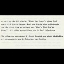 1982 04 26 a Paul McCartney Tug Of War - Press Pack - pic 10