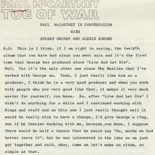 1982 04 26 a Paul McCartney Tug Of War - Press Pack - pic 12
