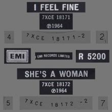 1982 12 07 THE BEATLES SINGLES COLLECTION - BSCP1 - R 5200 - A - I FEEL FINE / SHE'S A WOMAN - pic 4