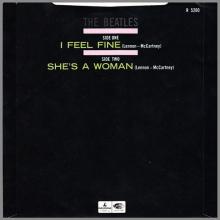 1982 12 07 THE BEATLES SINGLES COLLECTION - BSCP1 - R 5200 - A - I FEEL FINE / SHE'S A WOMAN - pic 1