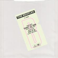1982 12 07 THE BEATLES SINGLES COLLECTION - BSCP1 - R 5265 - A - TICKET TO RIDE / YES IT IS - pic 2