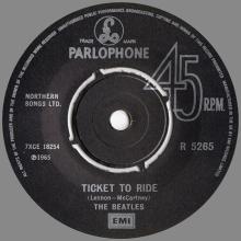 1982 12 07 THE BEATLES SINGLES COLLECTION - BSCP1 - R 5265 - A - TICKET TO RIDE / YES IT IS - pic 1