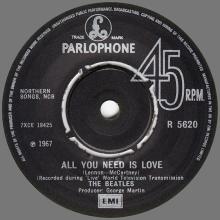 1982 12 07 THE BEATLES SINGLES COLLECTION - BSCP1 - R 5620 - A - ALL YOU NEED IS LOVE / BABY YOU'RE A RICH MAN - pic 1