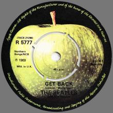 1982 12 07 THE BEATLES SINGLES COLLECTION - BSCP1 - R 5777 - A - GET BACK / DON'T LET ME DOWN - pic 3