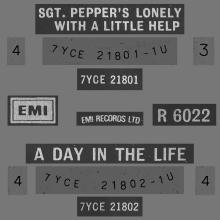 1982 12 07 THE BEATLES SINGLES COLLECTION - BSCP1 - R 6022 - A - SGT. PEPPER'S / WITH A LITTLE / A DAY IN THE LIFE  - pic 1