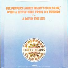 1982 12 07 THE BEATLES SINGLES COLLECTION - BSCP1 - R 6022 - A - SGT. PEPPER'S / WITH A LITTLE / A DAY IN THE LIFE  - pic 2