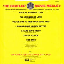 1982 12 07 THE BEATLES SINGLES COLLECTION - BSCP1 - R 6055 - A - MOVIE MEDLEY / I'M HAPPY JUST TO DANCE WITH YOU - pic 2