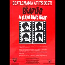 HOLLAND 1984 A Hard Day's Night - VHS Video A4 Flyer  - pic 1