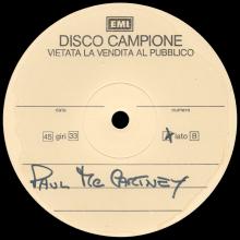 1986 07 14 - PAUL MCCARTNEY - PRESS - ITALY - 12 INCH TEST PRESSING - DOUBLE SIDED - pic 1