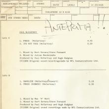 1986 07 14 - PAUL MCCARTNEY - PRESS - ITALY - 12 INCH TEST PRESSING - DOUBLE SIDED - pic 3