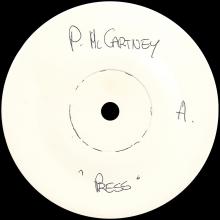 1986 07 14 - PAUL MCCARTNEY - PRESS - UK 7" TEST PRESSING - ONE SIDED - pic 1