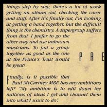 1986 09 01 b Press To Play - Paul McCartney Press Pack - pic 11