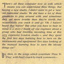 1986 09 01 b Press To Play - Paul McCartney Press Pack - pic 7