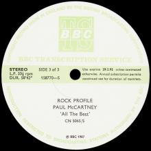 1987 11 02 - PAUL McCARTNEY RADIO SHOW - BBC TRANSCRIPTION PROGRAMME - ROCK PROFILE PAUL McCARTNEY ALL THE BEST - pic 4