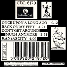 1987 11 16 ONCE UPON A LONG AGO - PAUL McCARTNEY DISCOGRAPHY - CDR 6170 - 5 099920 218720 - UK - pic 1