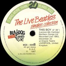 1987 00 00 IT The Live Beatles Singles Collection Bulldog Records BGS-14 ⁄ BGS 005 - pic 1
