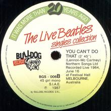 1987 00 00 IT The Live Beatles Singles Collection Bulldog Records BGS-14 ⁄ BGS 006 - pic 1