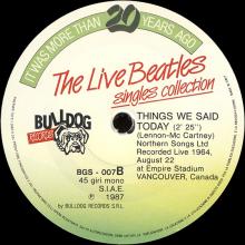 1987 00 00 IT The Live Beatles Singles Collection Bulldog Records BGS-14 ⁄ BGS 007 - pic 1