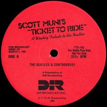1988 03 04 - THE BEATLES RADIOSHOW - SCOTT MUNI'S TICKET TO RIDE - THE BEATLES AND CONTROVERSY - pic 1