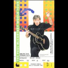 1990 THE PAUL McCARTNEY WORLD TOUR - TICKET 1990 01 21 LONDON WEMBLEY ARENA - pic 1
