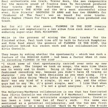 1989 06 05 b Flowers In The Dirt - Paul McCartney - Press kit for the CD - pic 6