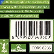 1989 11 13 FIGURE OF EIGHT - PAUL McCARTNEY DISCOGRAPHY - CDRS 6235 - 5 099920 360320 - UK - pic 1