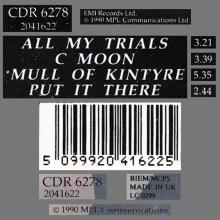 1990 11 26 ALL MY TRIALS - PAUL McCARTNEY DISCOGRAPHY - CDR 6278 - 5 099920 416225 - UK - pic 1