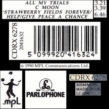 1990 11 26 ALL MY TRIALS - PAUL McCARTNEY DISCOGRAPHY - CDRX 6278 - 5 099920 416324 - UK - pic 1