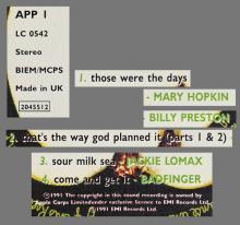 1991 10 21 - THE APPLE EP - CD APPS 1 ⁄ 2045512 - 5 099920 455101 - APP 1 - pic 1