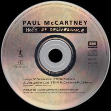 1992 12 28 HOPE OF DELIVERANCE - PAUL McCARTNEY DISCOGRAPHY - 7 24388 04542 1 - FRANCE - pic 1
