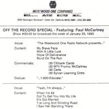 1993 01 25 - PAUL McCARTNEY RADIO SHOW - WESTWOOD ONE - OFF THE RECORD SPECIAL - SHOW 93-05 - pic 4