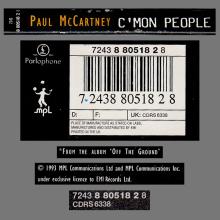 1993 02 22 C'MON PEOPLE - PAUL McCARTNEY DISCOGRAPHY - 7 2438 80518 2 8 - UK - pic 4