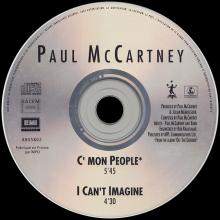 1993 02 22 C'MON PEOPLE - PAUL McCARTNEY DISCOGRAPHY - 7 24388 05802 5 - FRANCE - pic 3