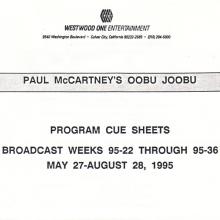 1995 05 27 - PAUL McCARTNEY RADIO SHOW - WESTWOOD ONE - OOBU JOOBU - SHOW 95-22 - pic 2