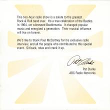 1995 11 11-19 - THE BEATLES RADIO SHOW - ABC RADIO NETWORKS - BEATLES 95 DICK BARTLEY PAUL McCARTNEY - pic 1